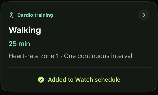 iPhone · Added to Watch schedule