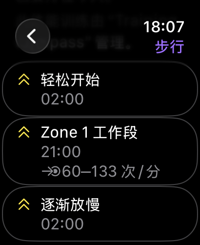 Watch · 热身、主训练与整理放松